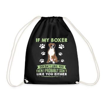 Dog Saying Boxer Design for Dog Lovers - Drawstring Bag - black - Front