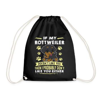 Hunde Rottweiler Hundeliebhaber - Turnbeutel - Schwarz - Vorne