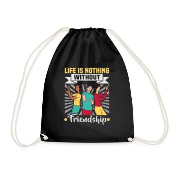 Friendship gift for good friend - Drawstring Bag - black - Front