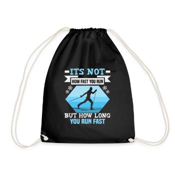 Cross-country biathlon cross-country skiers - Drawstring Bag - black - Front