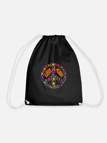 Hippie - Turnbeutel - Schwarz
