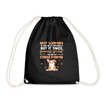 Corgi - Drawstring Bag - black - Front