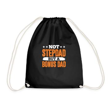 Stepfather Father Stepdad Papa Father's Day Gift - Drawstring Bag - black - Front