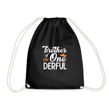 Big Brother Sibling Sister Gift - Drawstring Bag - black - Front