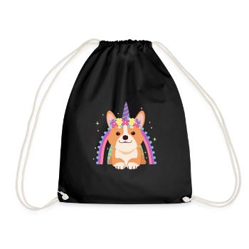Corgi - Drawstring Bag - black - Front