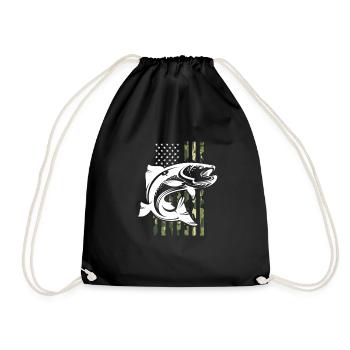Pêcheur USA Fishing America Fishermen Fishing Gift - Sac de sport léger - noir - Devant