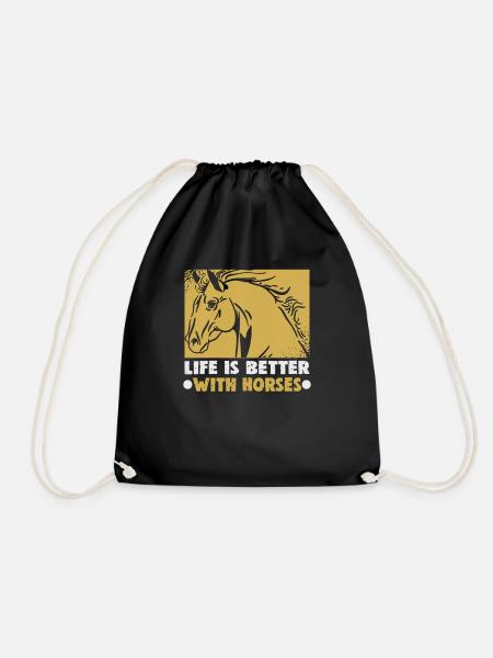 Reiter und Reitsport Design für Pferdeliebhaber - Turnbeutel - Schwarz