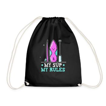Sup Stand Up Paddle Design Sup Board Paddeln - Turnbeutel - Schwarz - Vorne