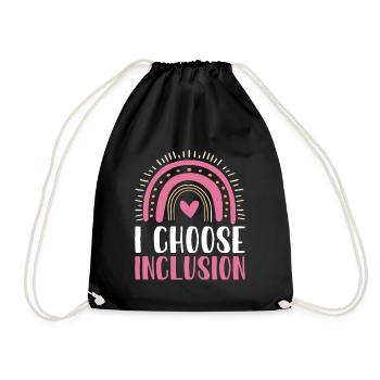 I Choose Inclusion Autismus Shirt Geschenk - Turnbeutel - Schwarz - Vorne