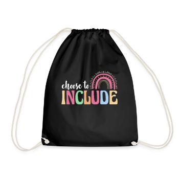 Choose To Include Autism Shirt Gift - Drawstring Bag - black - Front