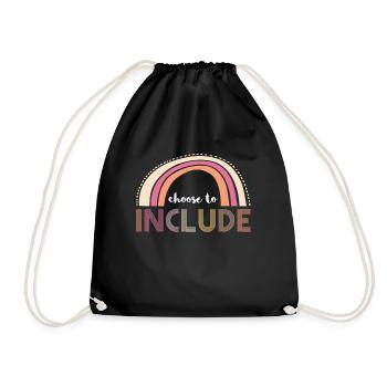 Choose To Include Autism Shirt Gift - Drawstring Bag - black - Front