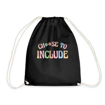 Choose To Include Autism Shirt Gift - Drawstring Bag - black - Front