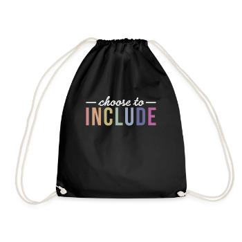 Choose To Include Autism Shirt Gift - Drawstring Bag - black - Front