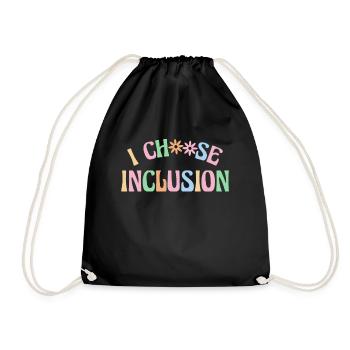 I Choose Inclusion Autismus Shirt Geschenk - Turnbeutel - Schwarz - Vorne
