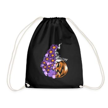 Halloween Kürbis Shirt Geschenk - Turnbeutel - Schwarz - Vorne