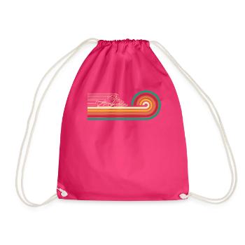 Super schnelles Schneemobil im Retro Style - Turnbeutel - Fuchsia - Vorne