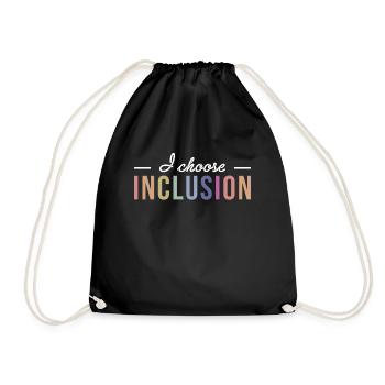 I Choose Inclusion Autismus Shirt Geschenk - Turnbeutel - Schwarz - Vorne