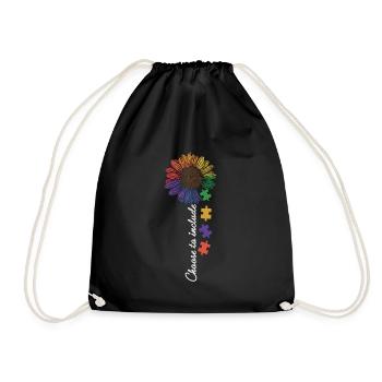 Choose To Include Autism Shirt Gift - Drawstring Bag - black - Front