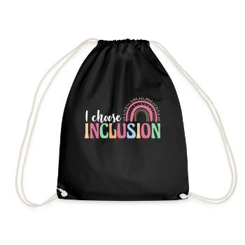 I Choose Inclusion Autismus Shirt Geschenk - Turnbeutel - Schwarz - Vorne