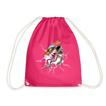 Schneemobil Monster Braap Braap springt raus - Turnbeutel - Fuchsia - Vorne
