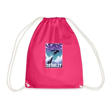 Schneemobil Fahrer sprint durch den Nachthimmel - Turnbeutel - Fuchsia - Vorne