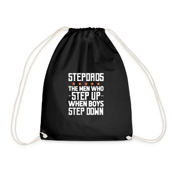 Stepfather Father Stepdad Papa Father's Day Gift - Drawstring Bag - black - Front