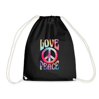 Hippie Peace Flower Power Amour Paix Cadeau - Sac de sport léger - noir - Devant