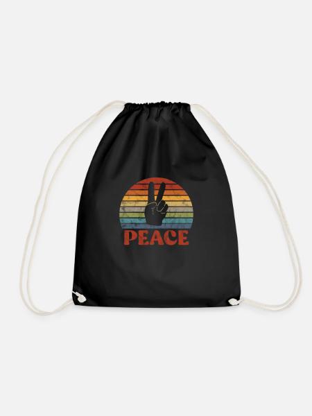 Hippie - Turnbeutel - Schwarz