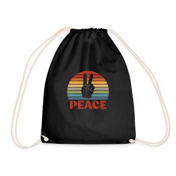 Hippie Peace Flower Power Amour Paix Cadeau - Sac de sport léger - noir - Devant