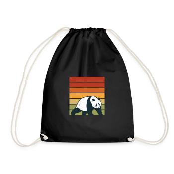 Panda Panda Bear Bear Animal Pandas Gift - Drawstring Bag - black - Front