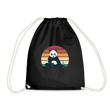 Panda Panda Bear Bear Animal Pandas Gift - Drawstring Bag - black - Front