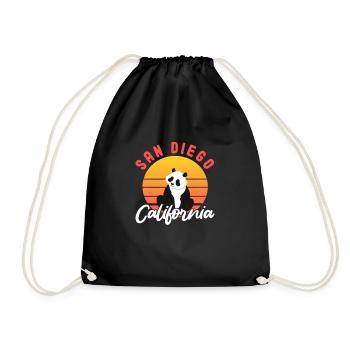 Panda Panda Ours Ours Animal Pandas Cadeau - Sac de sport léger - noir - Devant