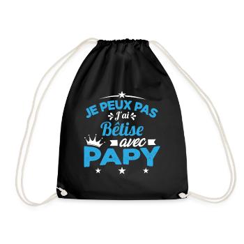 Je peux pas J'ai Bêtise Avec Papy Cadeau - Sac de sport léger - noir - Devant