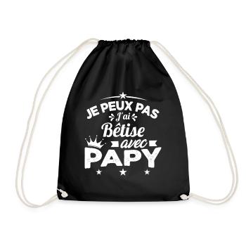 Je peux pas J'ai Bêtise Avec Papy Cadeau - Sac de sport léger - noir - Devant