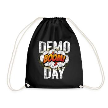 Boom Demo Day für die Baustelle - Turnbeutel - Schwarz - Vorne