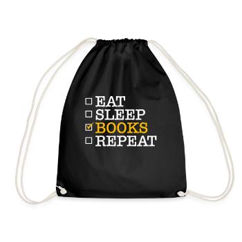 Eat Sleep Comic Books Repeat Shirt Gift - Drawstring Bag - black - Front