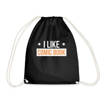 I Like Comic Books Shirt Gift - Drawstring Bag - black - Front