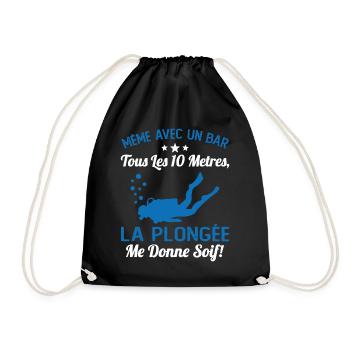 La Plongée Me Donne Soif Mer Cadeau Plongeur Apnée - Sac de sport léger - noir - Devant
