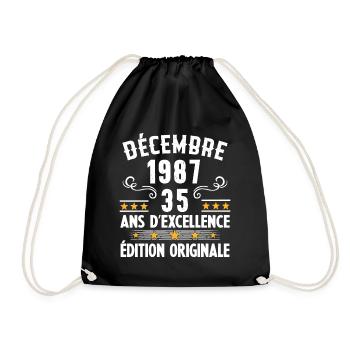35 Ans Anniversaire Vintage Né(e) en Décembre 1987 - Sac de sport léger - noir - Devant