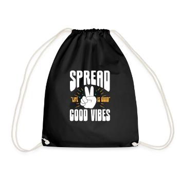 Hippie Peace Flower Power Amour Paix Cadeau - Sac de sport léger - noir - Devant