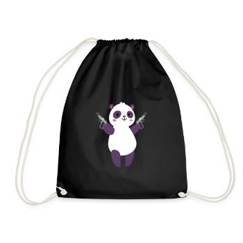 Panda Panda Bear Bear Animal Pandas Gift - Drawstring Bag - black - Front