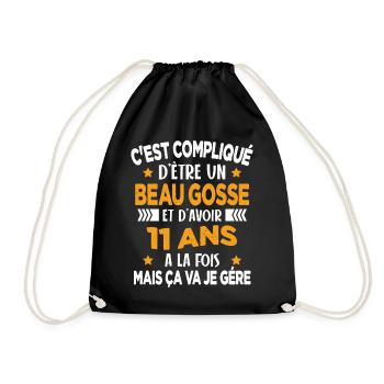 Compliqué d'être un Beau Gosse et D'avoir 11 Ans - Sac de sport léger - noir - Devant