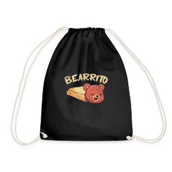 Teddybär Burrito - Turnbeutel - Schwarz - Vorne