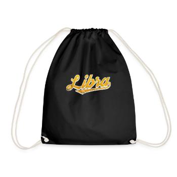 Libra Zodiac Sign Horoscope Astrology Gift - Drawstring Bag - black - Front