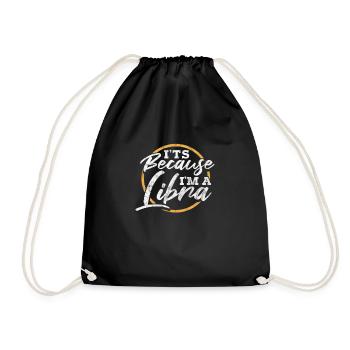 Libra Zodiac Sign Horoscope Astrology Gift - Drawstring Bag - black - Front