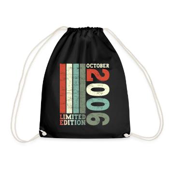 October Vintage 2006 16th Birthday Gift Cool - Drawstring Bag - black - Front
