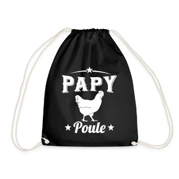 Papy Poule Humour Cadeau Grand Père - Sac de sport léger - noir - Devant