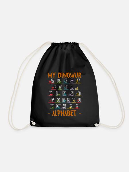 My Dinosaur Alphabet Shirt Dino - Turnbeutel - Schwarz