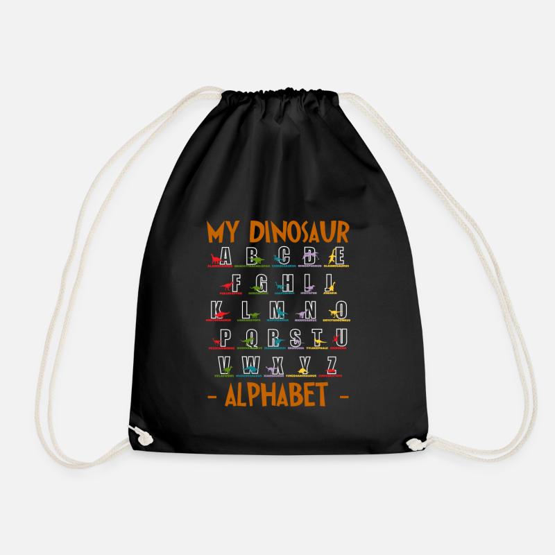 My Dinosaur Alphabet Shirt Dino - Turnbeutel - Schwarz