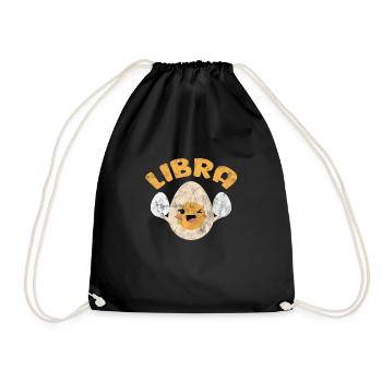 Libra Zodiac Sign Horoscope Astrology Gift - Drawstring Bag - black - Front